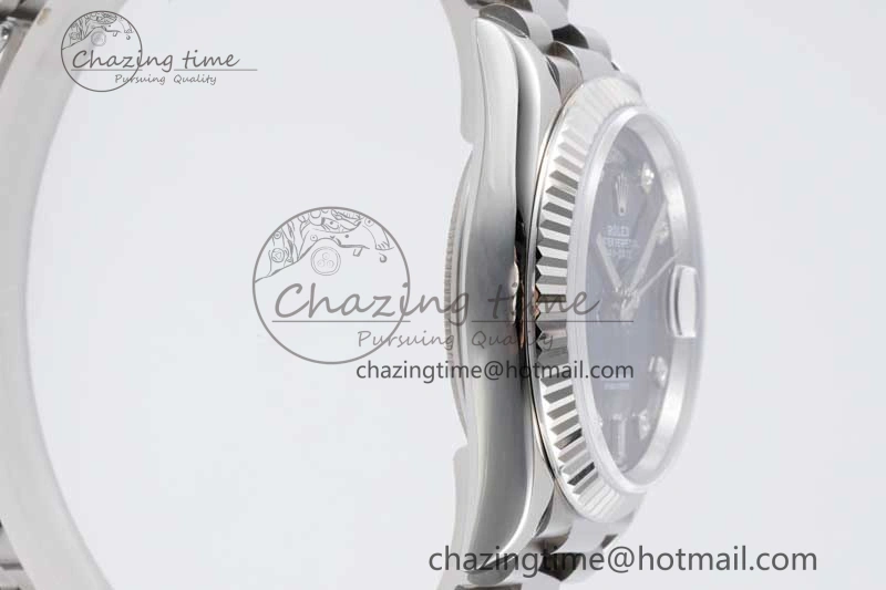 Day Date 36 SS RAF Best Edition Blue Black Diamonds Dial on YG Bracelet A2836