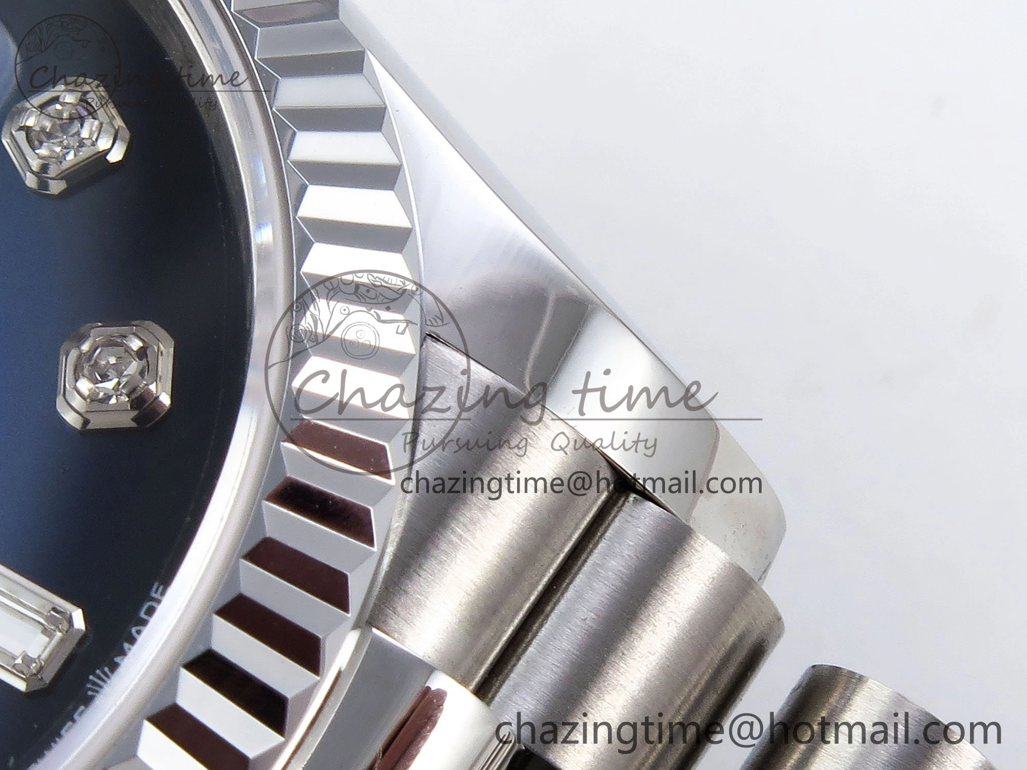 Day Date 36 SS TWSF Best Edition Blue Diamonds Dial on SS Bracelet A2836