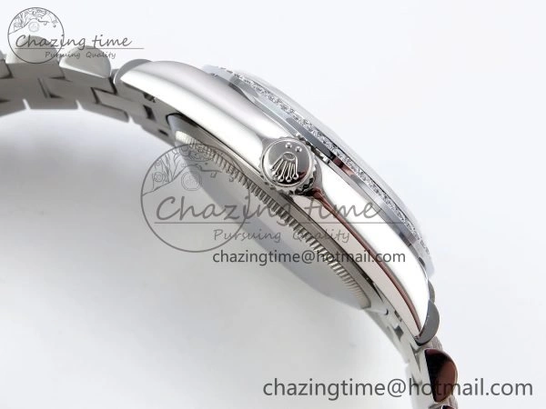 Day Date 36 SS TWSF Best Edition Blue Roman Diamonds Dial Diamonds Bezel on SS Bracelet A2836