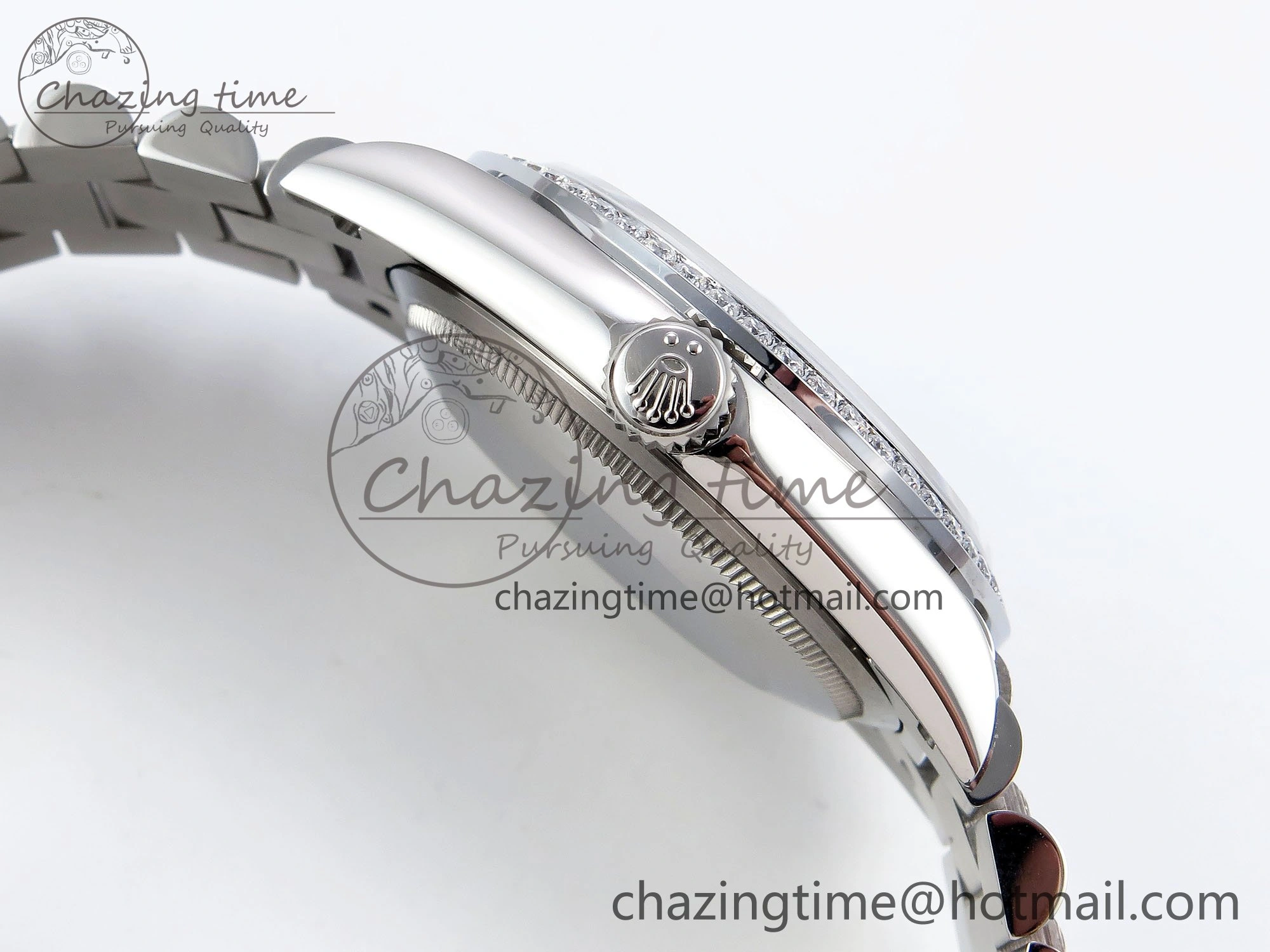 Day Date 36 SS TWSF Best Edition Blue Roman Diamonds Dial Diamonds Bezel on SS Bracelet A2836