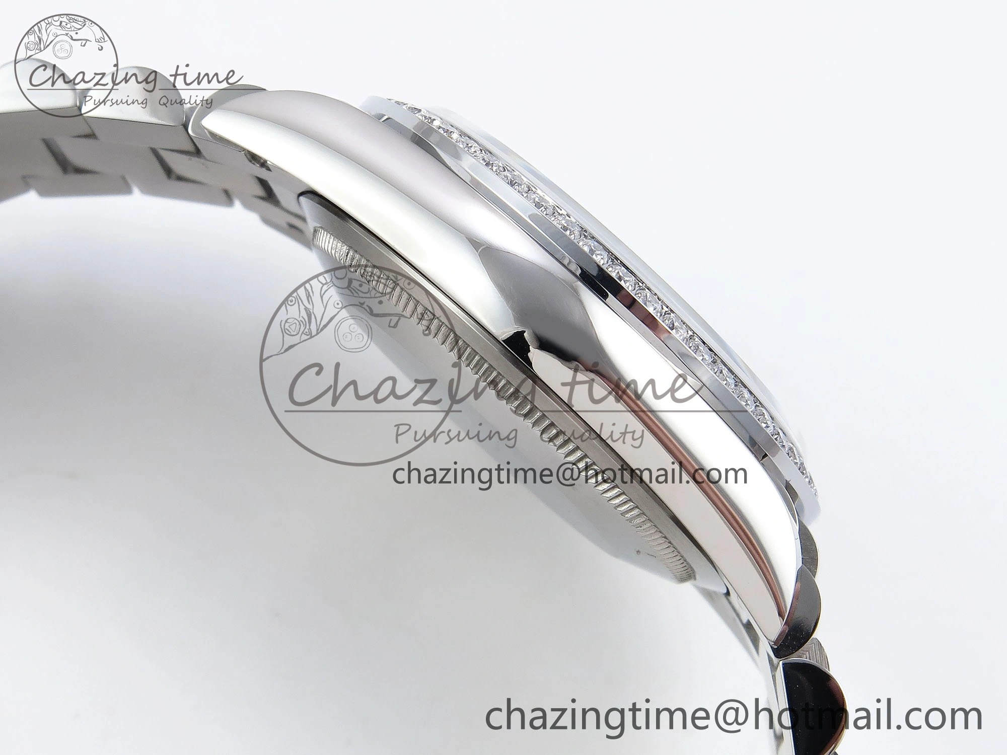 Day Date 36 SS TWSF Best Edition Blue Roman Diamonds Dial Diamonds Bezel on SS Bracelet A2836