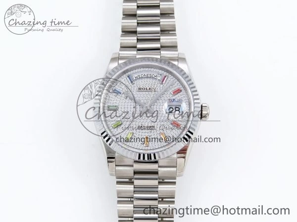 Day Date 36 SS TWSF Best Edition Diamonds Dial on SS Bracelet A2836