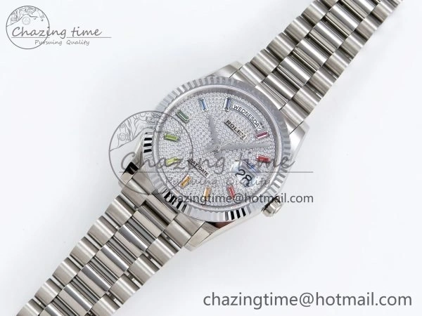 Day Date 36 SS TWSF Best Edition Diamonds Dial on SS Bracelet A2836