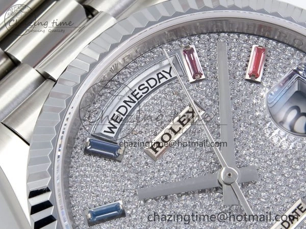 Day Date 36 SS TWSF Best Edition Diamonds Dial on SS Bracelet A2836