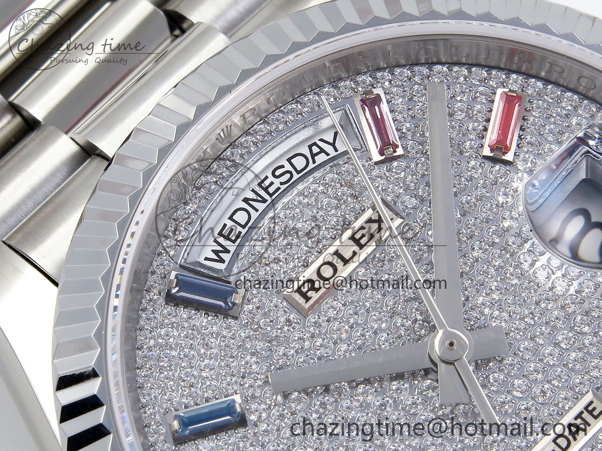 Day Date 36 SS TWSF Best Edition Diamonds Dial on SS Bracelet A2836