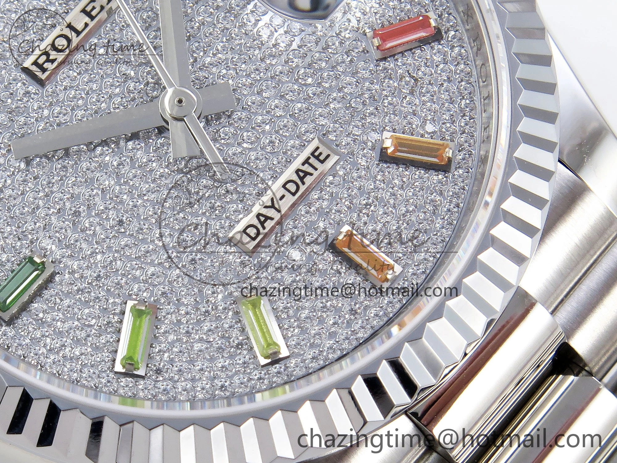 Day Date 36 SS TWSF Best Edition Diamonds Dial on SS Bracelet A2836