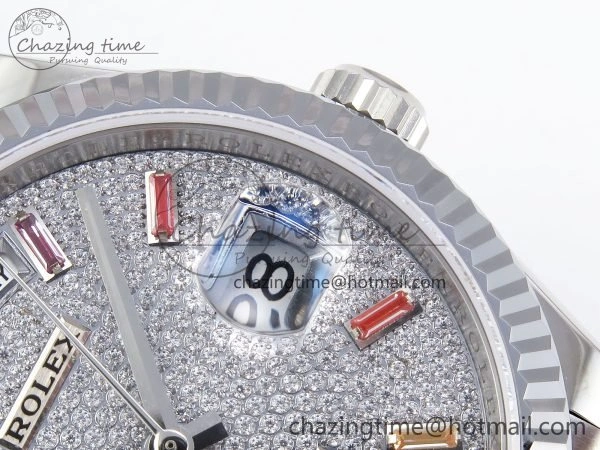 Day Date 36 SS TWSF Best Edition Diamonds Dial on SS Bracelet A2836
