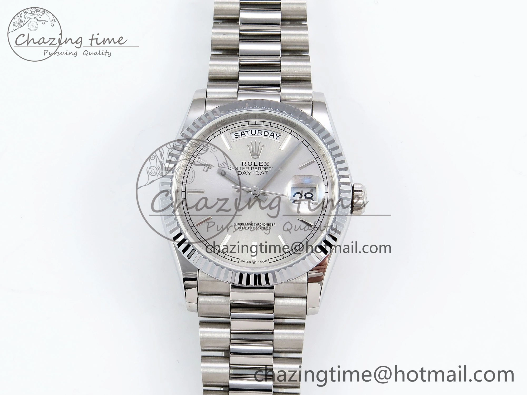 Day Date 36 SS TWSF Best Edition Silver Dial on SS Bracelet A2836