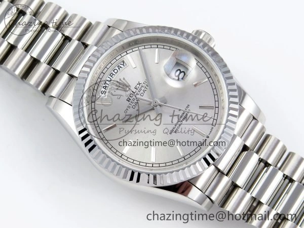 Day Date 36 SS TWSF Best Edition Silver Dial on SS Bracelet A2836