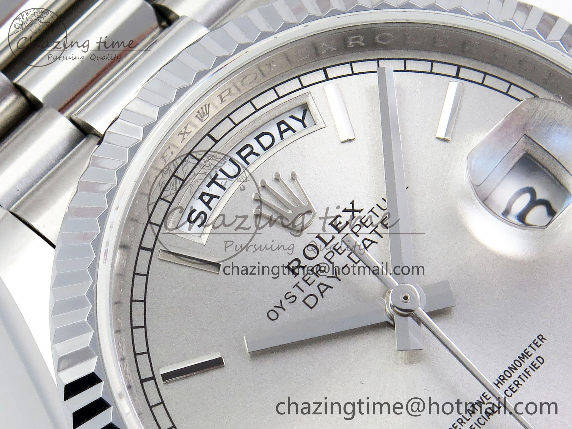 Day Date 36 SS TWSF Best Edition Silver Dial on SS Bracelet A2836