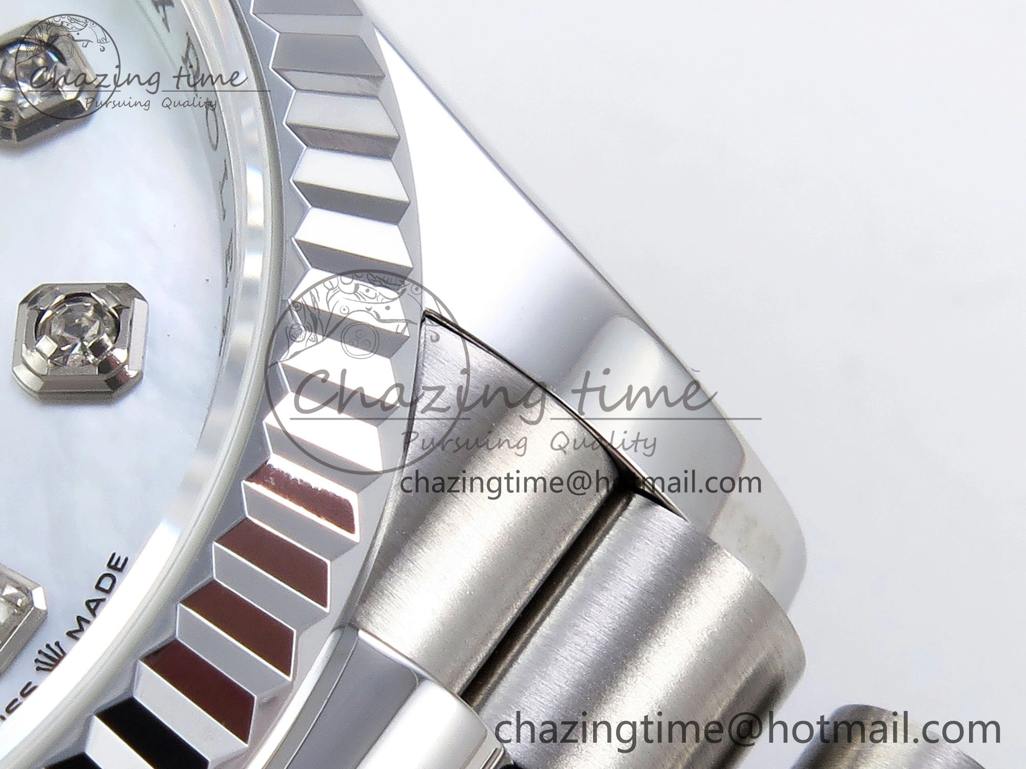 Day Date 36 SS TWSF Best Edition White Diamonds Dial on SS Bracelet A2836