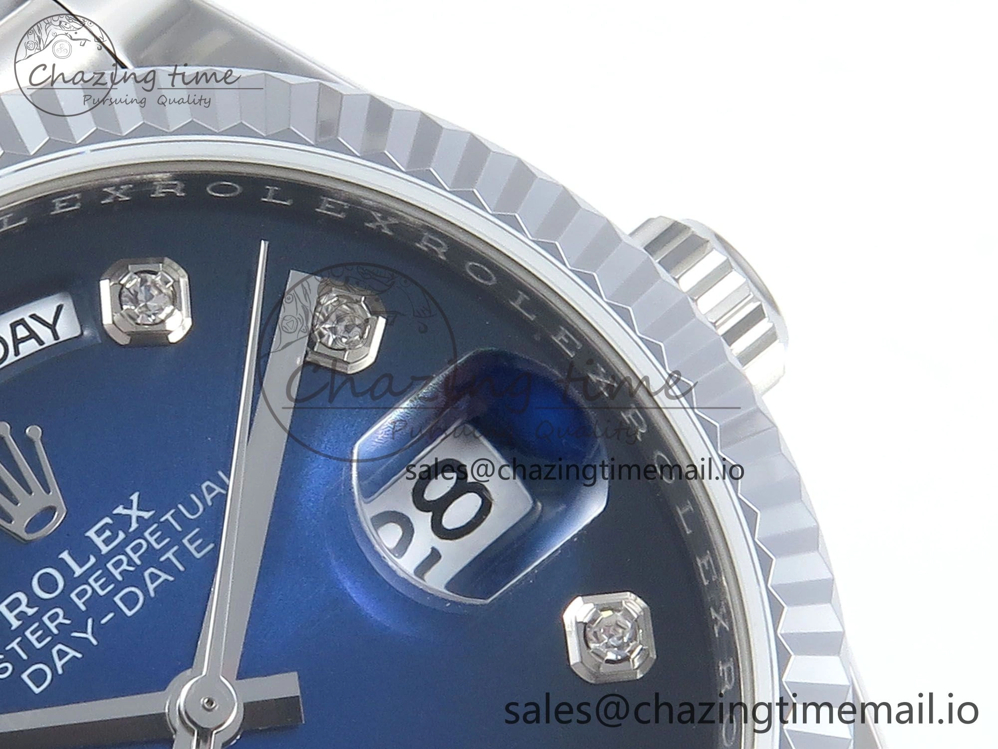 Day Date 36 YG 128236 KF 1:1 Best Edition Blue Ombre Dial on President Bracelet A2836 (Gain Weight)