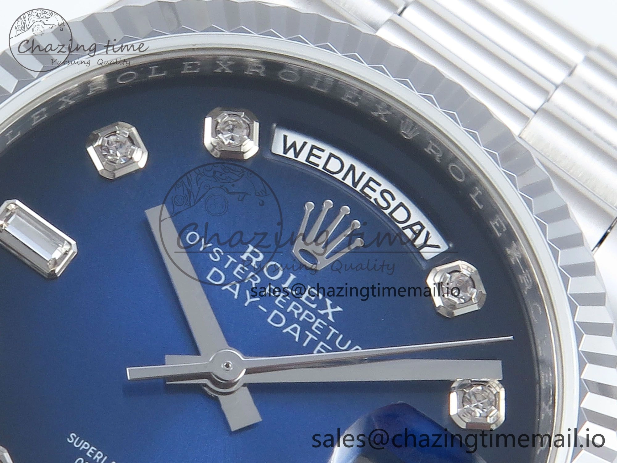 Day Date 36 YG 128236 KF 1:1 Best Edition Blue Ombre Dial on President Bracelet A2836 (Gain Weight)