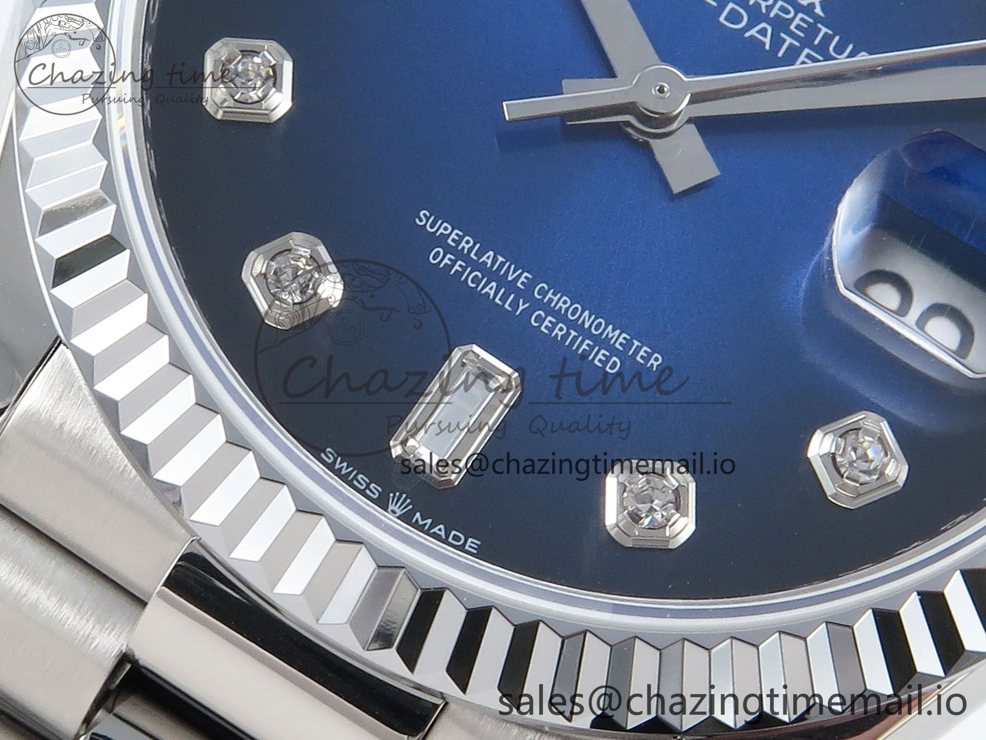 Day Date 36 YG 128236 KF 1:1 Best Edition Blue Ombre Dial on President Bracelet A2836 (Gain Weight)
