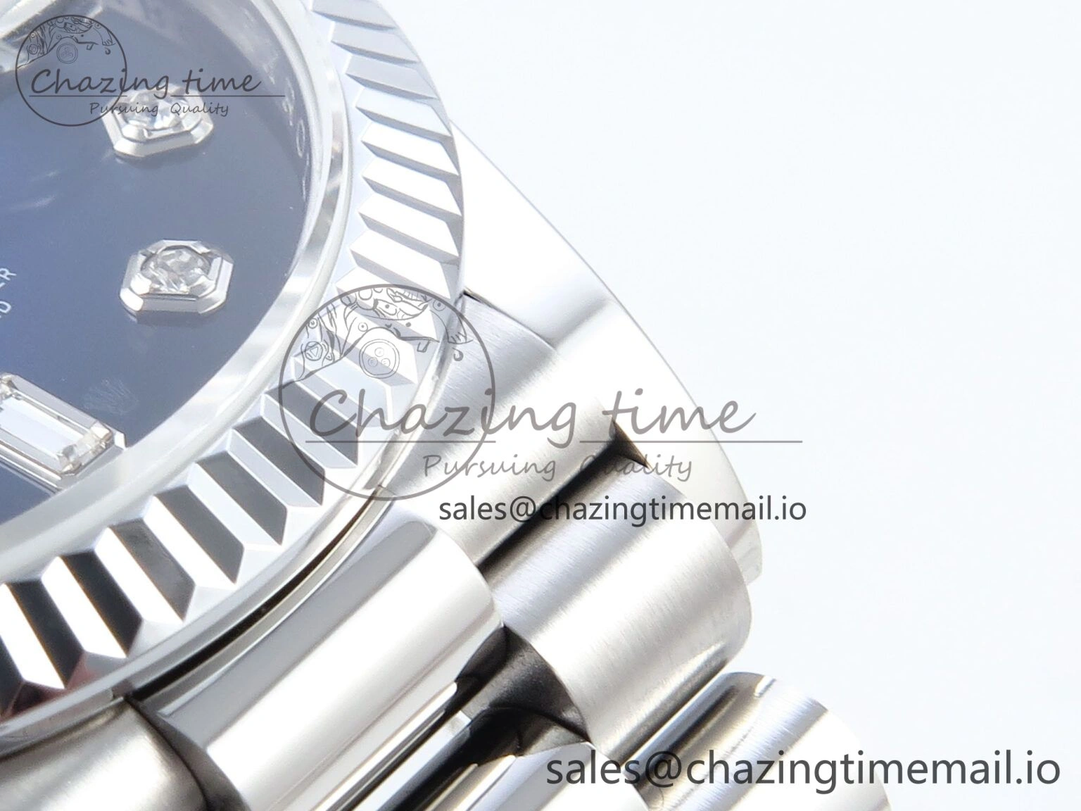 Day Date 36 YG 128236 KF 1:1 Best Edition Blue Ombre Dial on President Bracelet A2836 (Gain Weight)