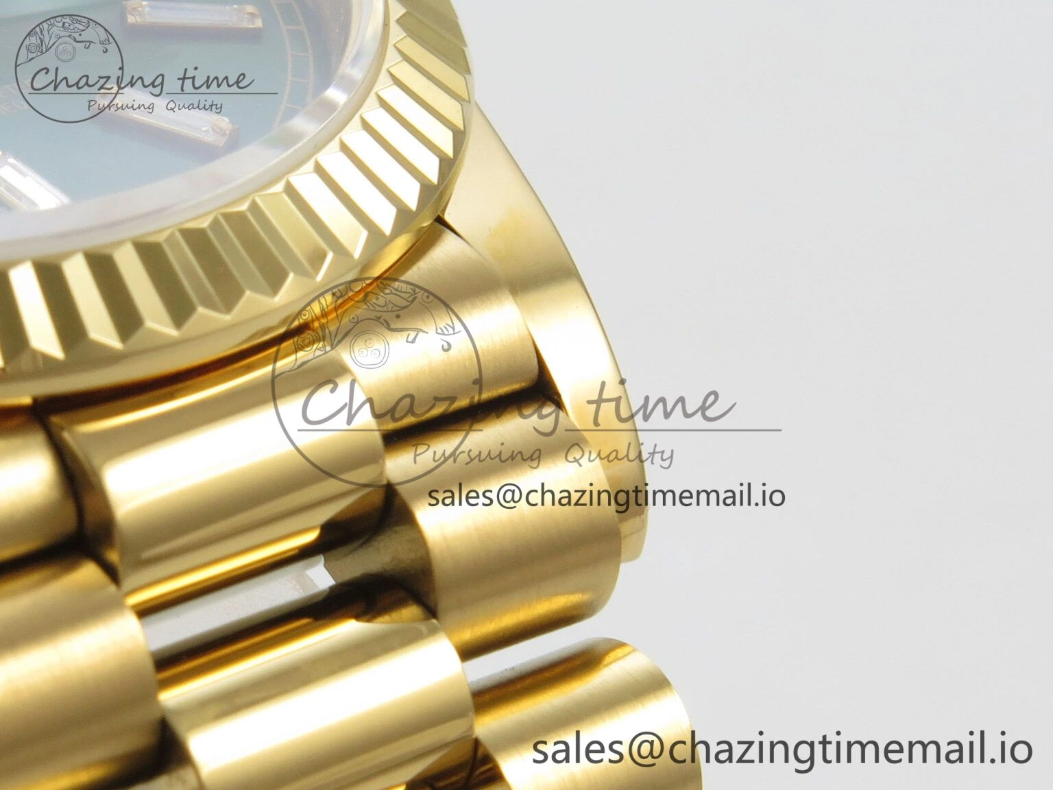 Day Date 36 YG 128238 KF 1:1 Best Edition Green Dial on President Bracelet A2836 (Gain Weight)