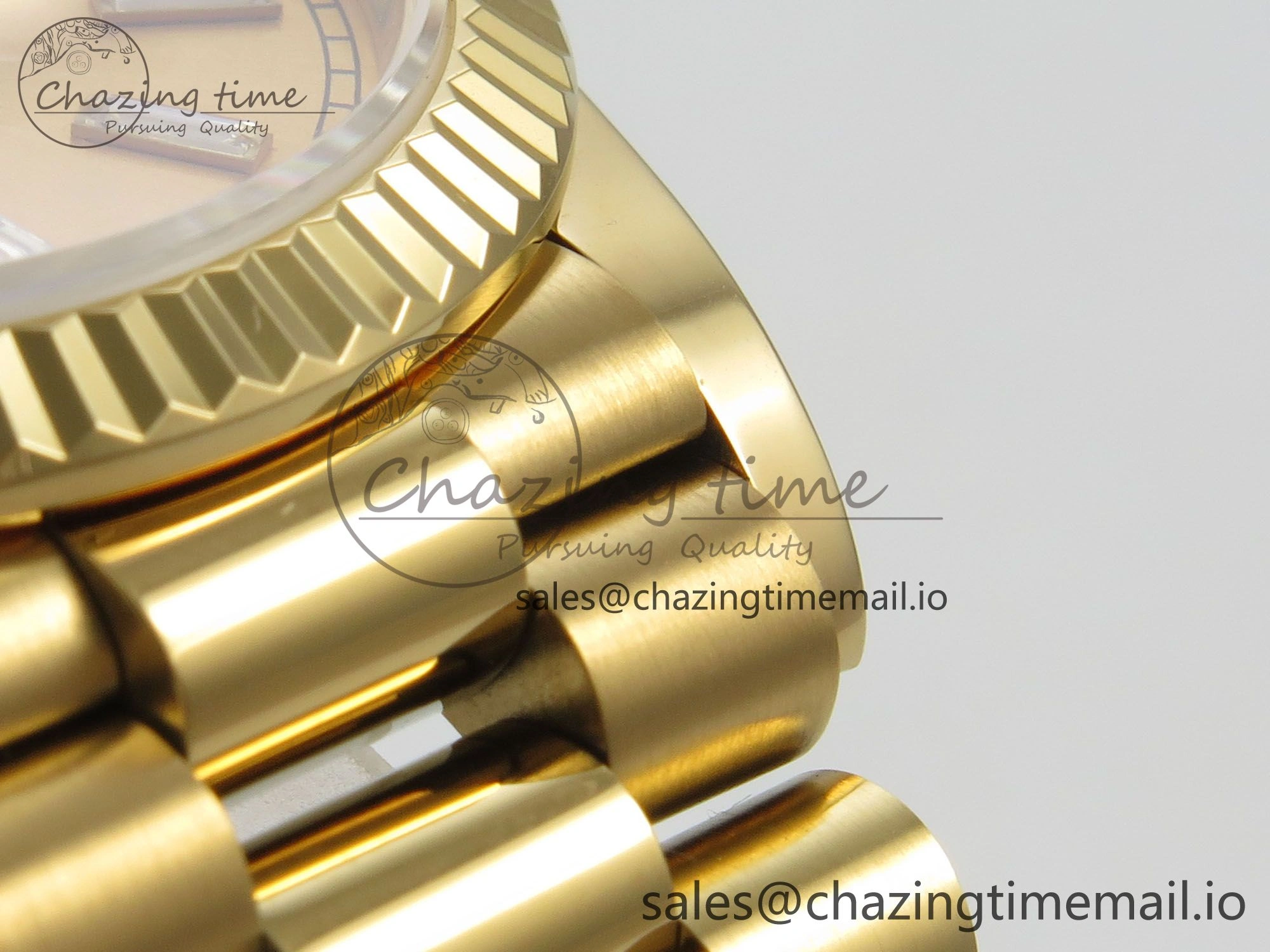 Day Date 36 YG 128238 KF 1:1 Best Edition YG Crystal Dial on President Bracelet A2836 (Gain Weight)
