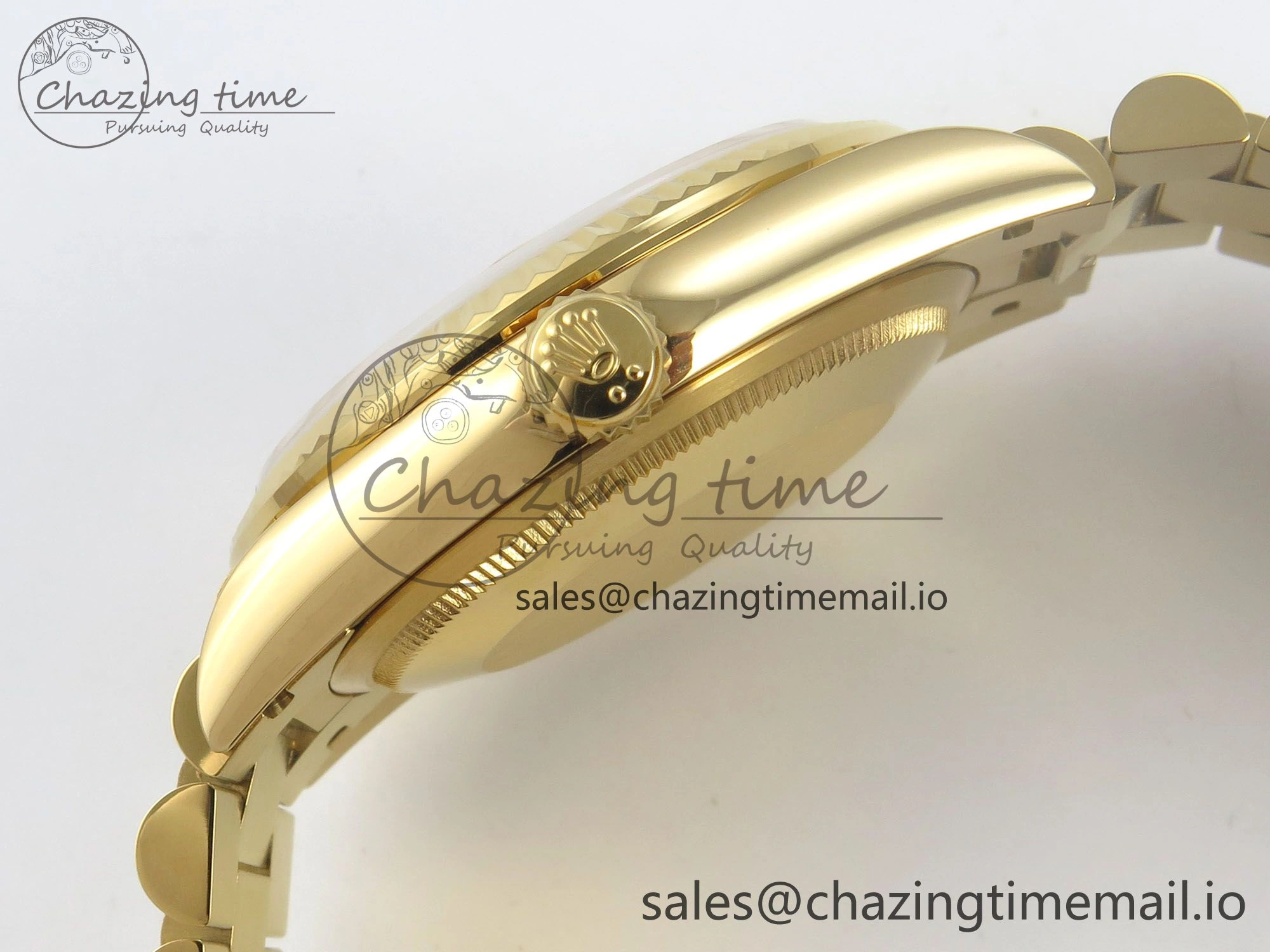 Day Date 36 YG 128238 KF 1:1 Best Edition YG Crystal Dial on President Bracelet A2836 (Gain Weight)