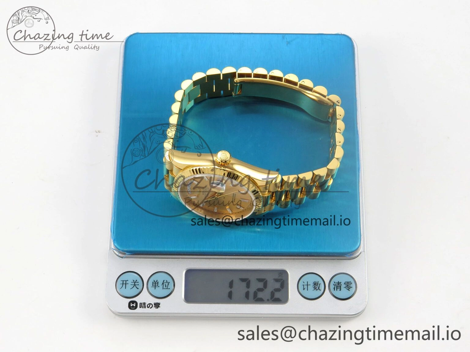 Day Date 36 YG 128238 KF 1:1 Best Edition YG Crystal Dial on President Bracelet A2836 (Gain Weight)