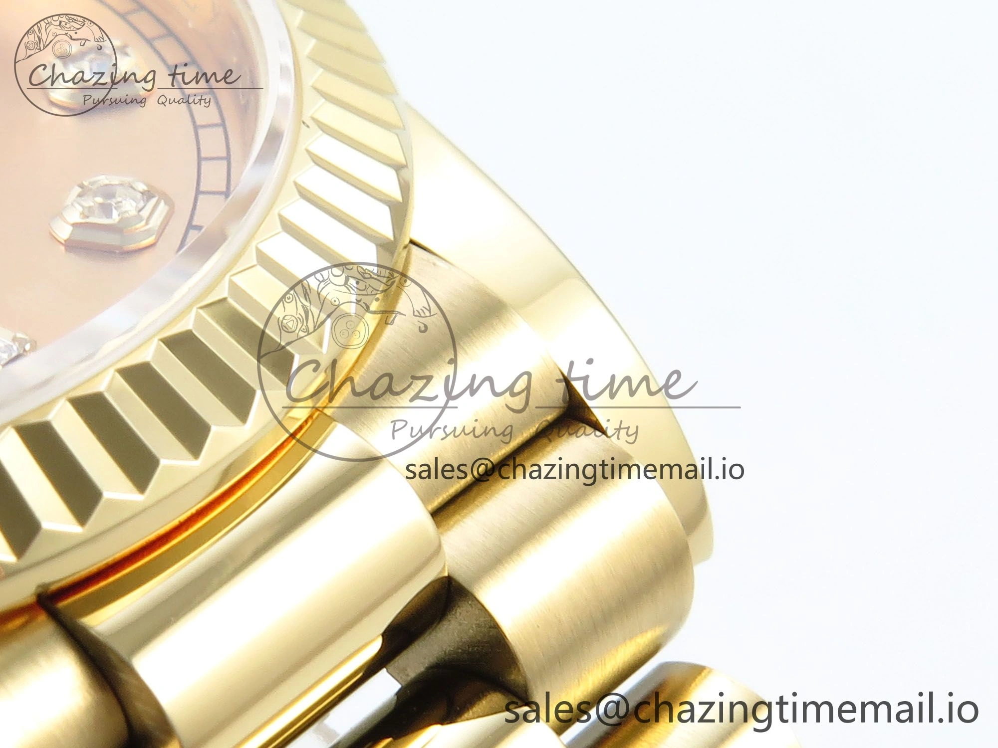 Day Date 36 YG 128238 KF 1:1 Best Edition YG Diamonds Dial on President Bracelet A2836 (Gain Weight)