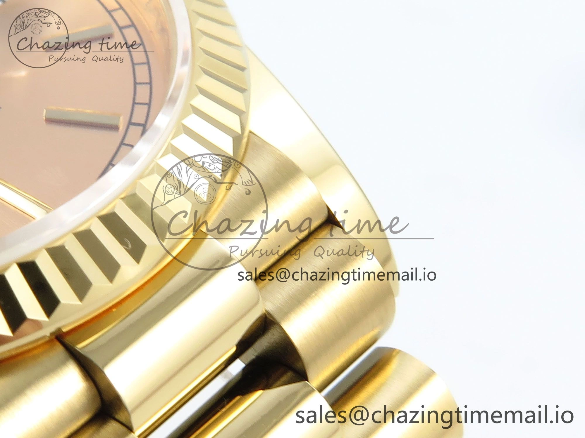 Day Date 36 YG 128238 KF 1:1 Best Edition YG Stick Dial on President Bracelet A2836 (Gain Weight)