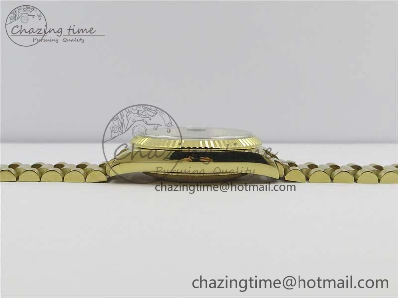 Day-Date 36 YG 128239 Bp Maker Best Edition Green Dial Crystral Markers on YG President Bracelet