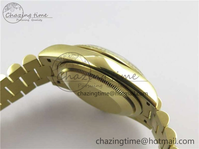 Day-Date 36 YG 128239 Bp Maker Best Edition Green Dial Crystral Markers on YG President Bracelet