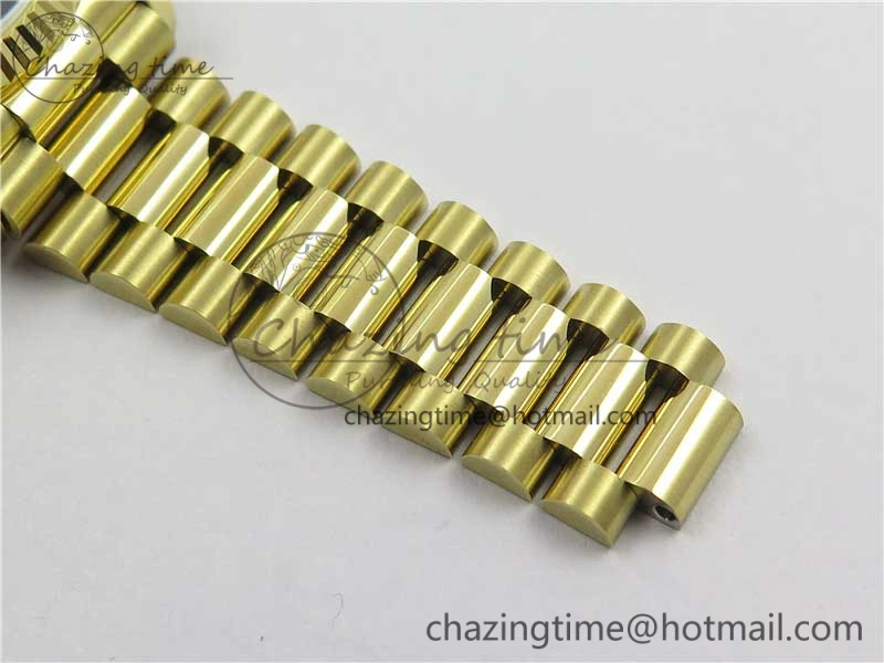 Day-Date 36 YG 128239 Bp Maker Best Edition Green Dial Crystral Markers on YG President Bracelet