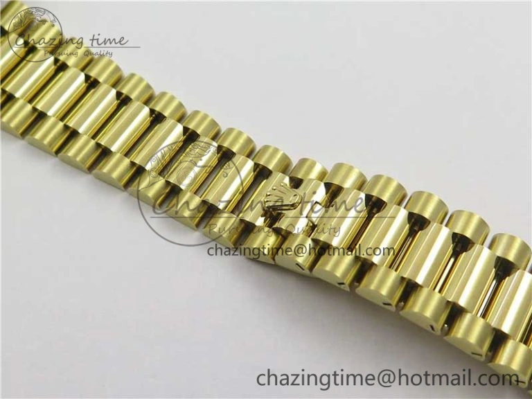 Day-Date 36 YG 128239 Bp Maker Best Edition Green Dial Crystral Markers on YG President Bracelet