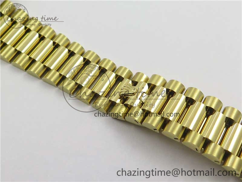 Day-Date 36 YG 128239 Bp Maker Best Edition Green Dial Crystral Markers on YG President Bracelet