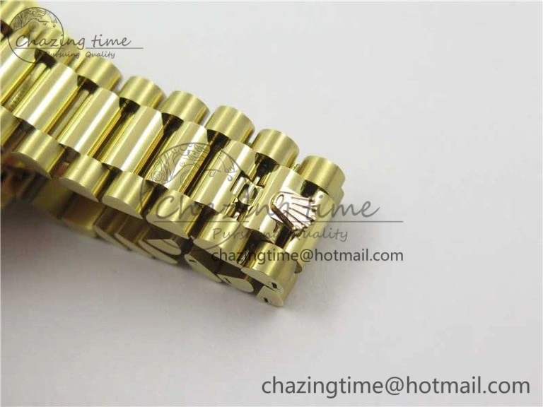 Day-Date 36 YG 128239 Bp Maker Best Edition Green Dial Crystral Markers on YG President Bracelet