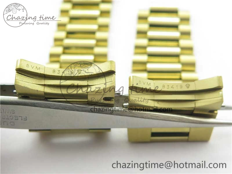 Day-Date 36 YG 128239 Bp Maker Best Edition Green Dial Crystral Markers on YG President Bracelet