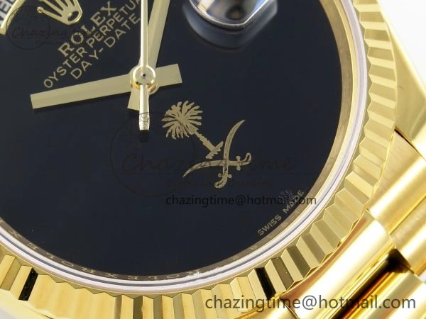 Day Date 36 YG RAF 1:1 Best Edition Black Oman Dial on YG Bracelet A2836