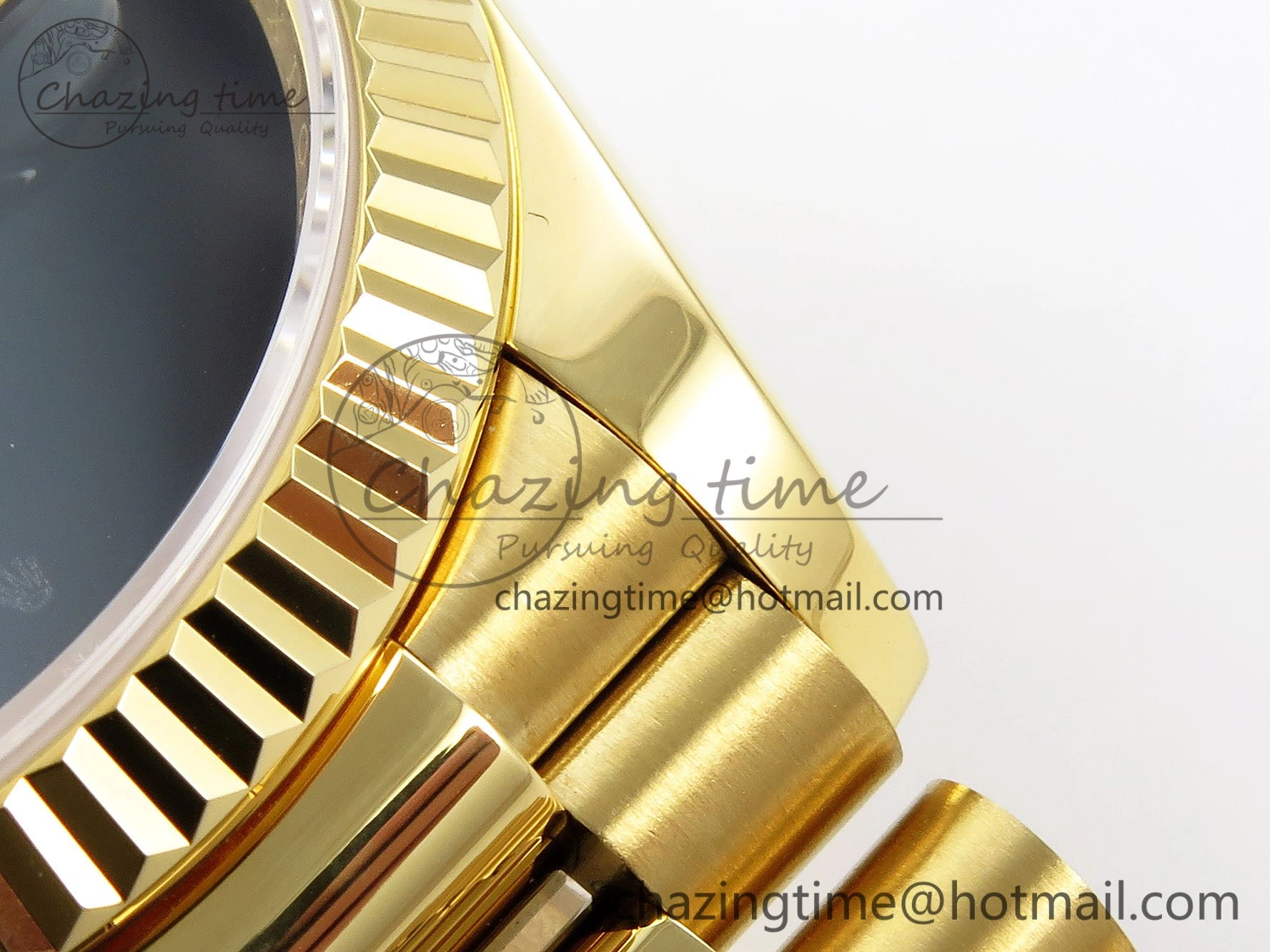 Day Date 36 YG RAF 1:1 Best Edition Black Oman Dial on YG Bracelet A2836