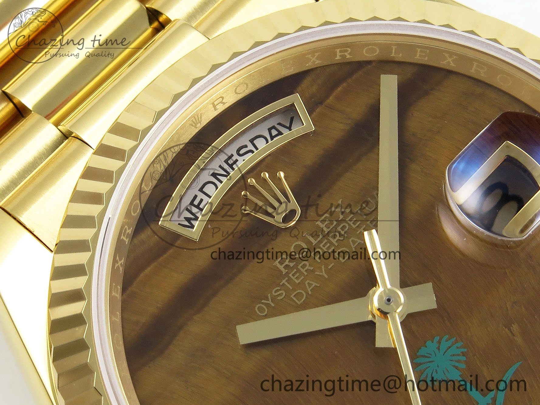 Day Date 36 YG RAF 1:1 Best Edition Brown Oman Dial on YG Bracelet A2836