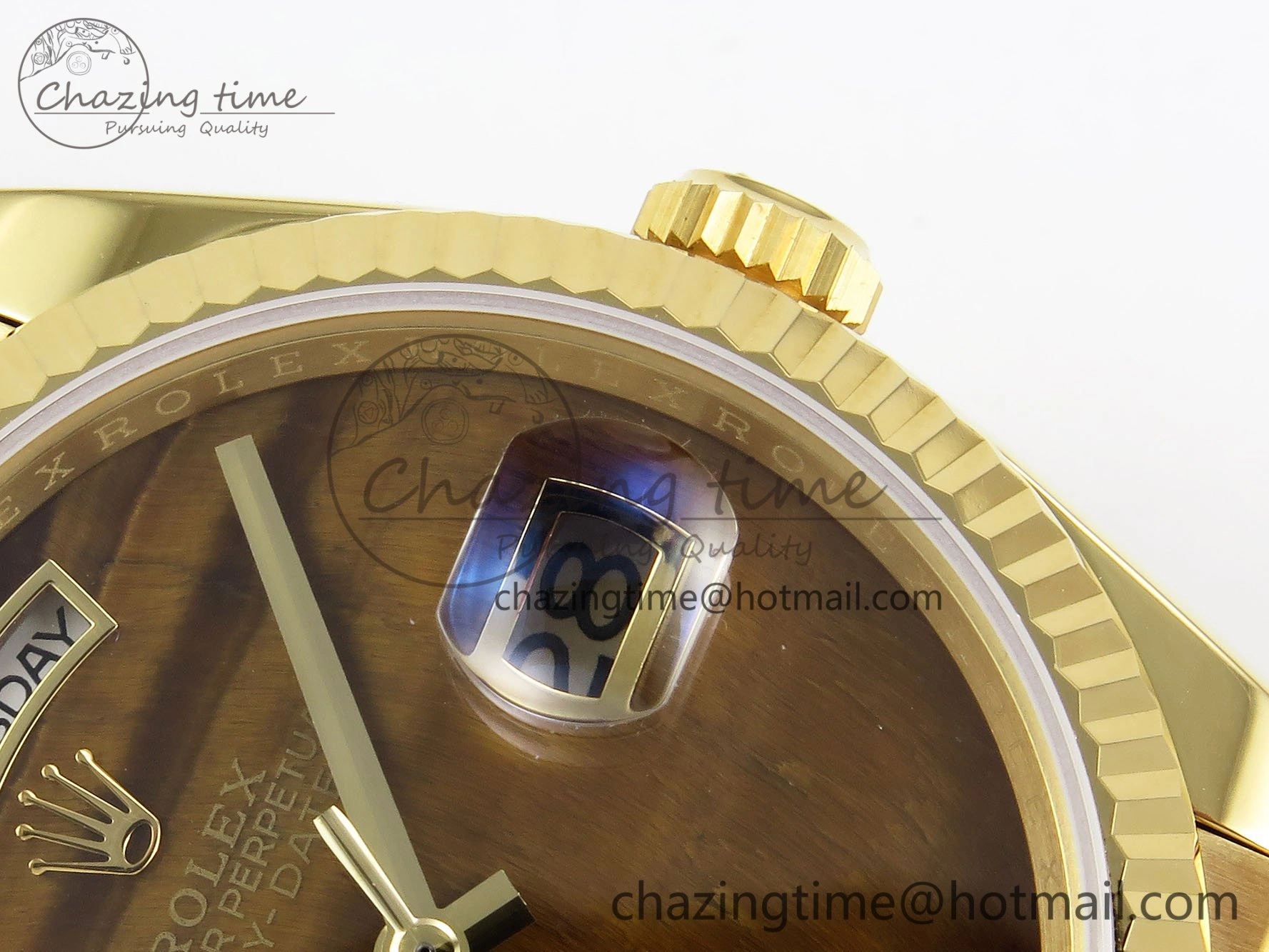 Day Date 36 YG RAF 1:1 Best Edition Brown Oman Dial on YG Bracelet A2836
