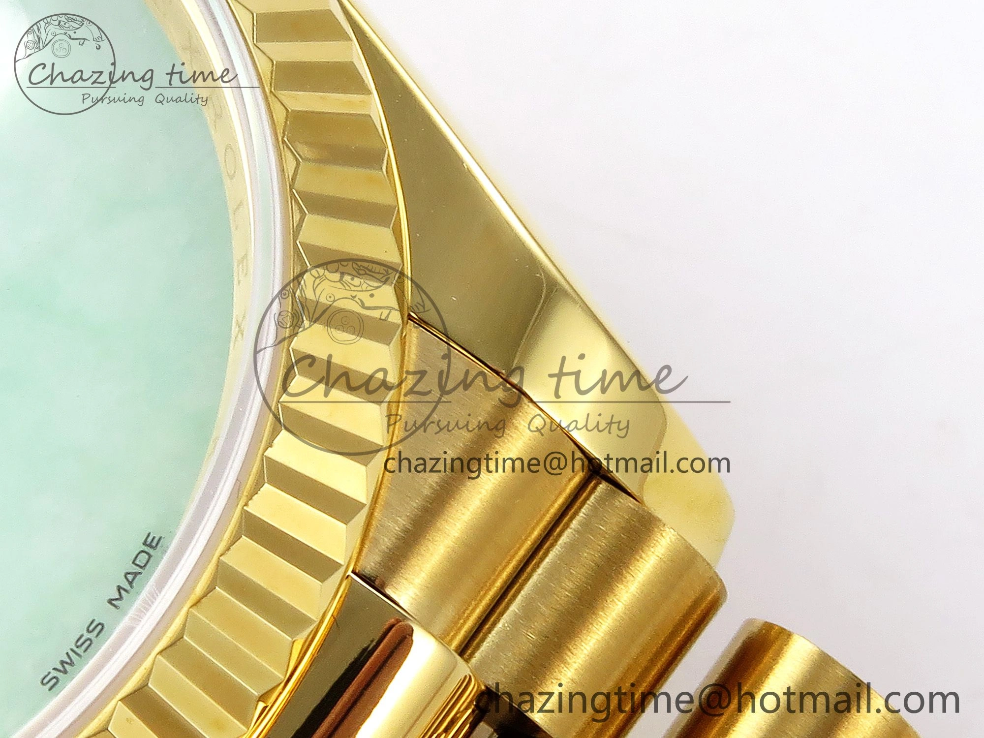 Day Date 36 YG RAF 1:1 Best Edition Green Stone Dial on YG Bracelet A2836