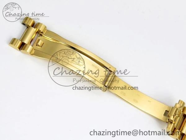 Day Date 36 YG RAF 1:1 Best Edition Green Stone Roman Dial Diamonds Bezel on YG Bracelet A2836