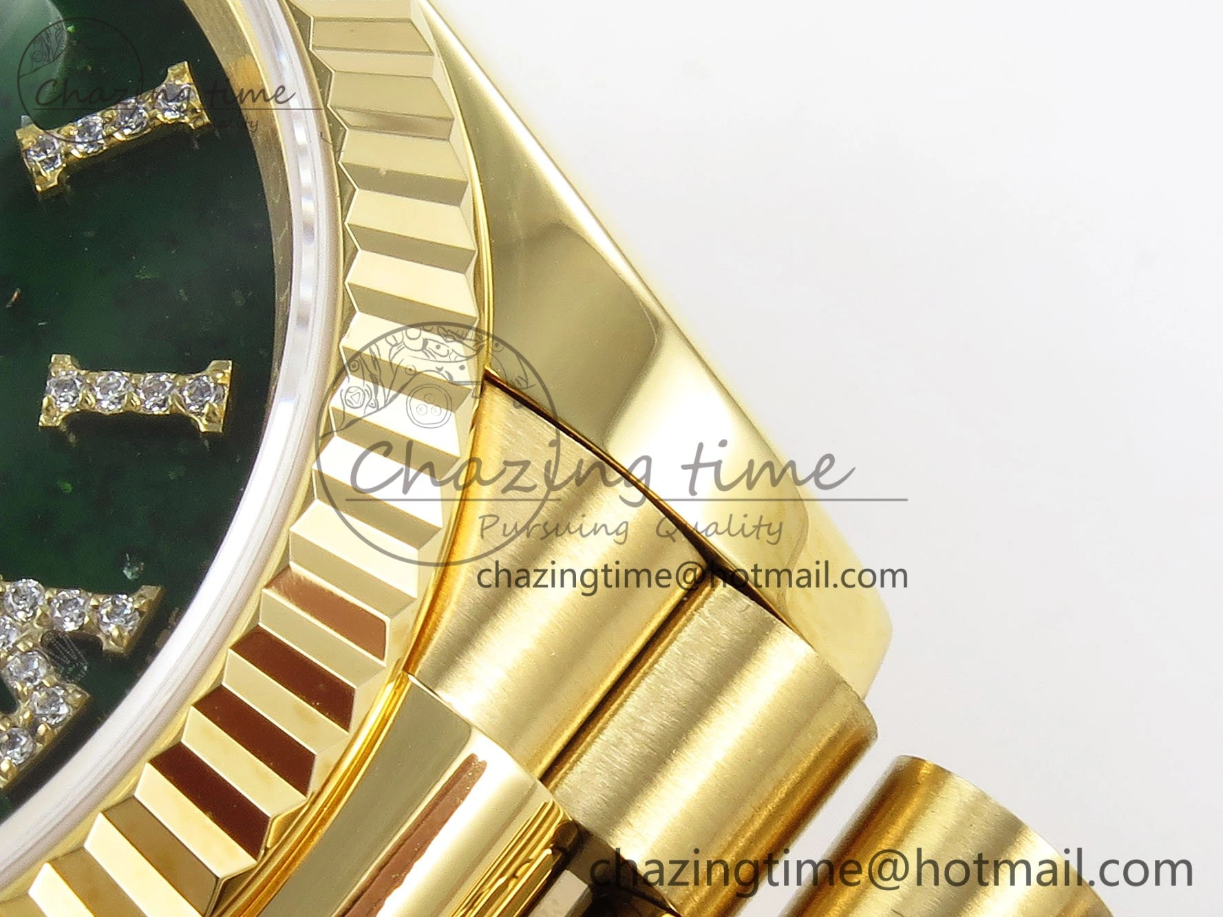 Day Date 36 YG RAF 1:1 Best Edition Green Stone Roman Dial on YG Bracelet A2836