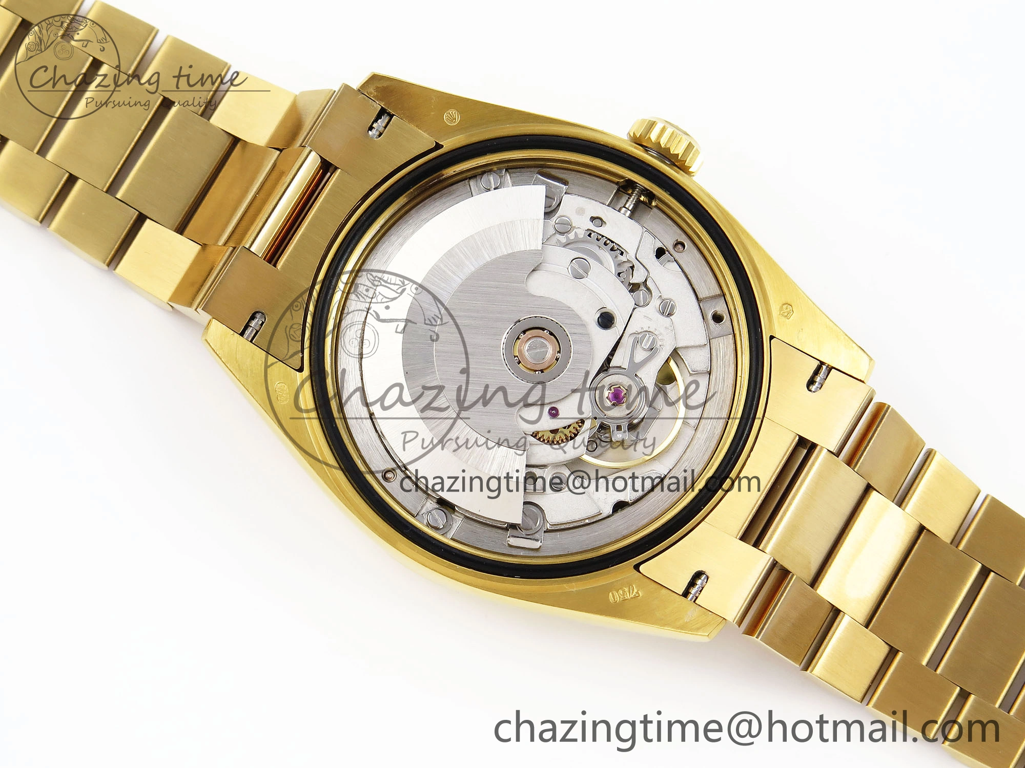 Day Date 36 YG RAF 1:1 Best Edition Red Carnelian Dial Diamonds Bezel on YG Bracelet A2836