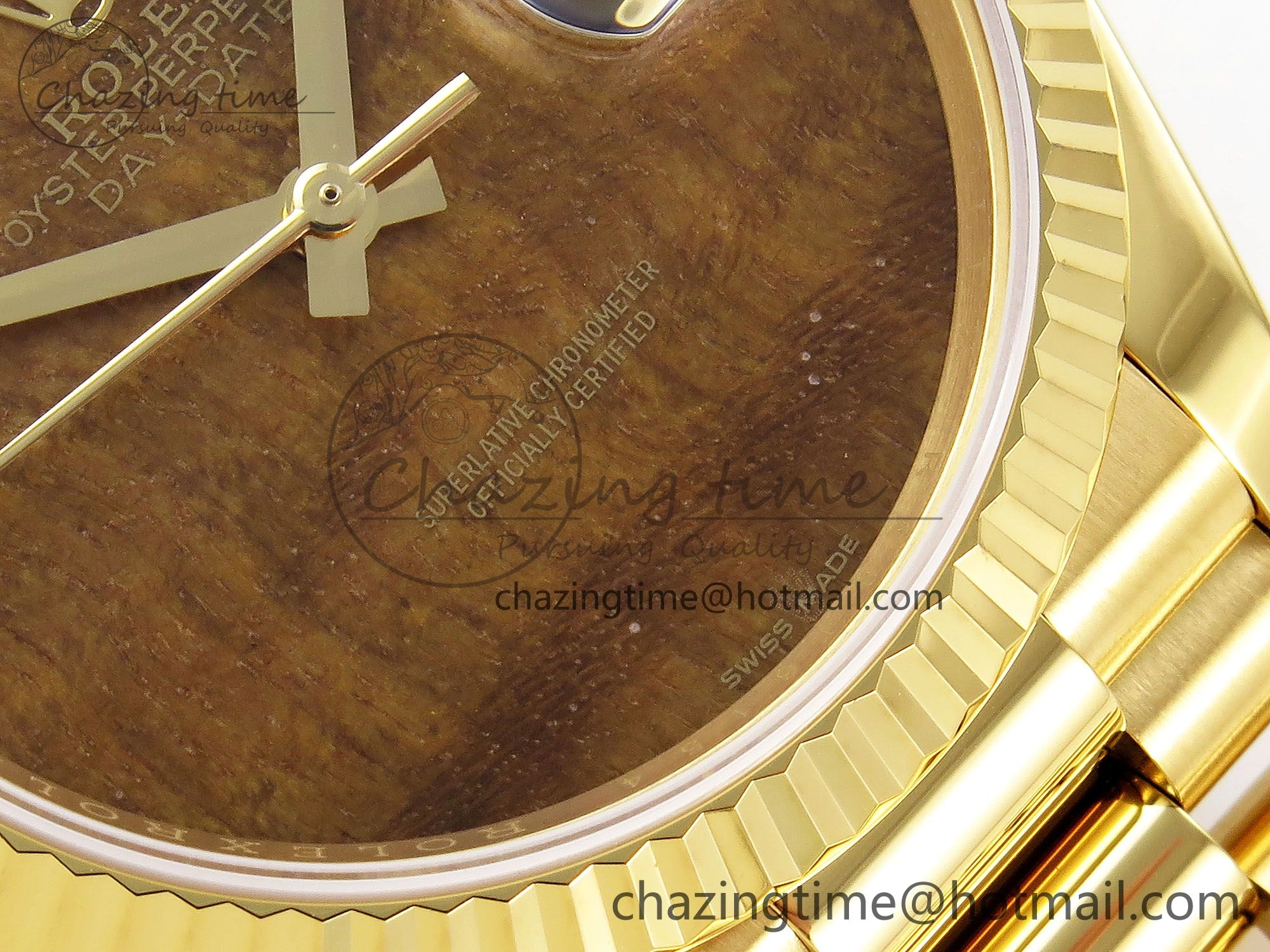 Day Date 36 YG RAF Best Edition Brown Wave Dial on YG Bracelet A2836