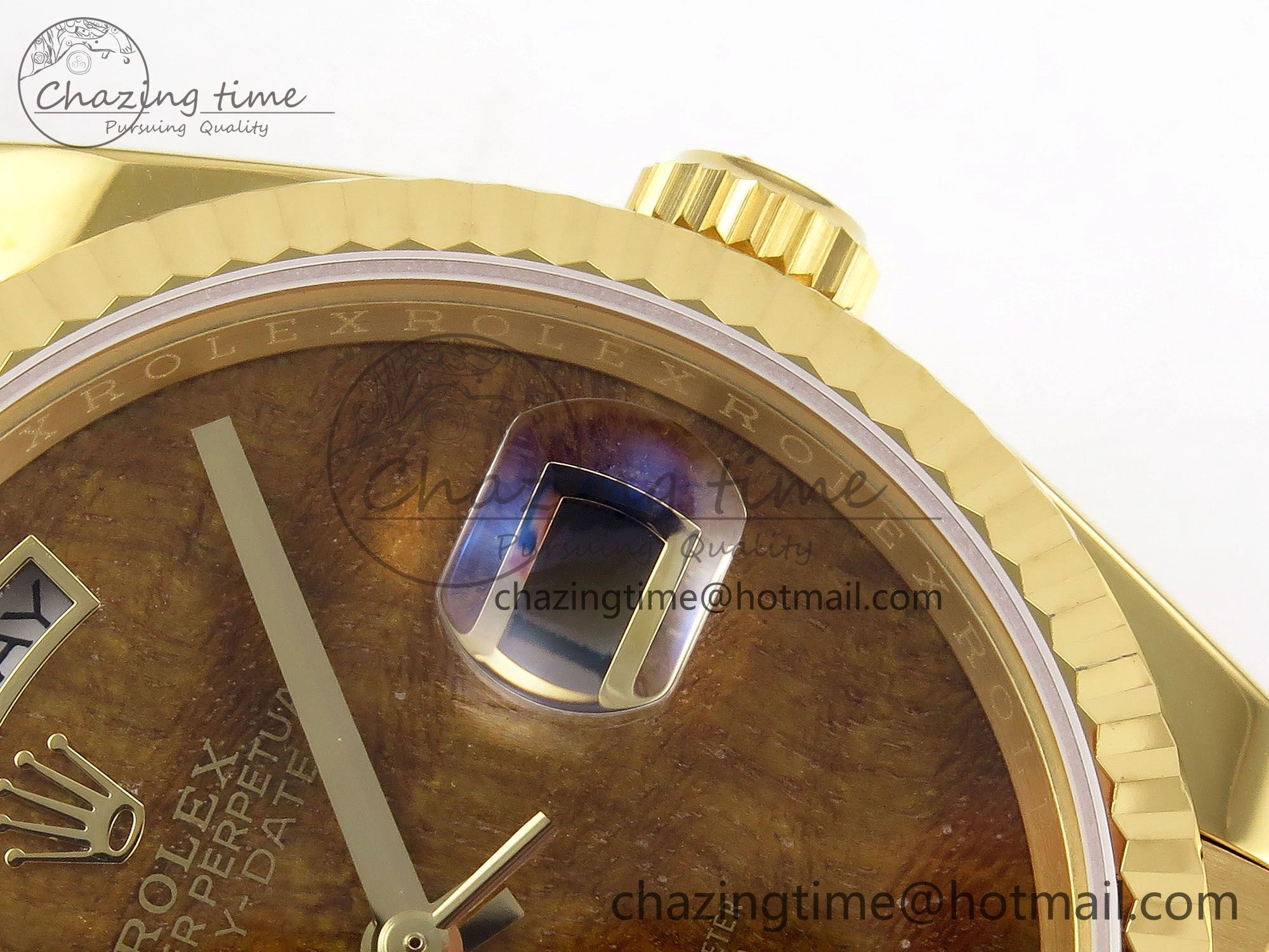 Day Date 36 YG RAF Best Edition Brown Wave Dial on YG Bracelet A2836
