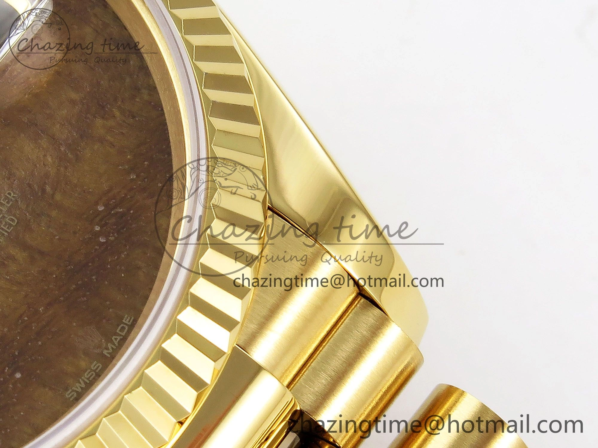 Day Date 36 YG RAF Best Edition Brown Wave Dial on YG Bracelet A2836