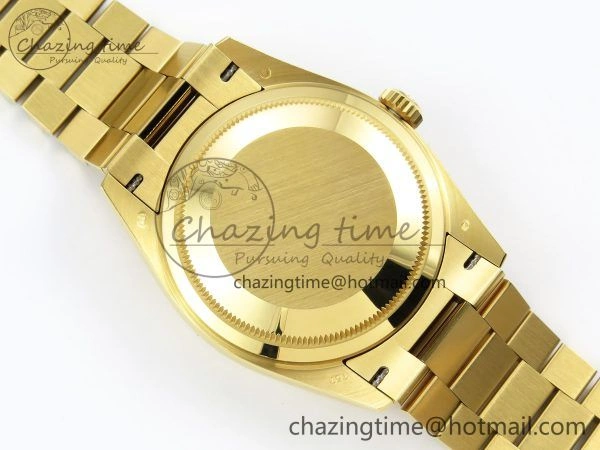 Day Date 36 YG RAF Best Edition Brown Wave Dial on YG Bracelet A2836
