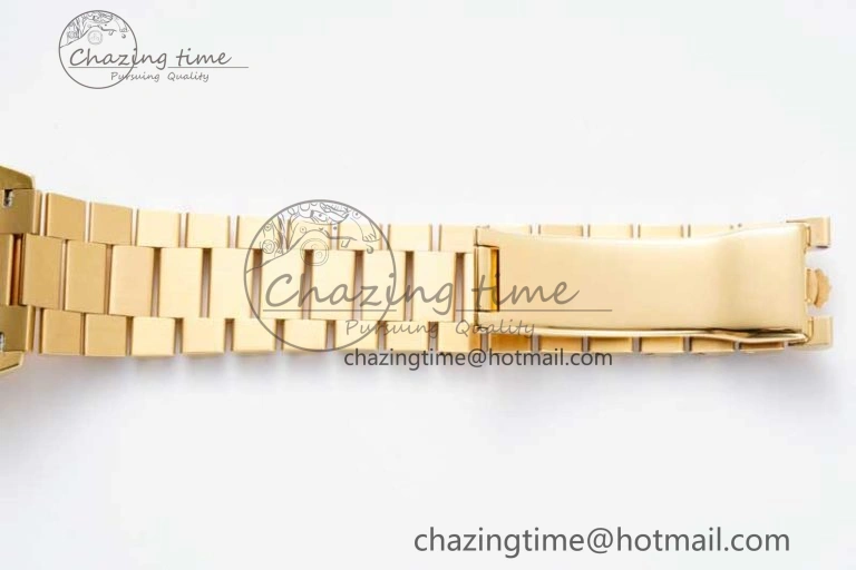 Day Date 36 YG RAF Best Edition Brown Wave Dial on YG Bracelet A2836
