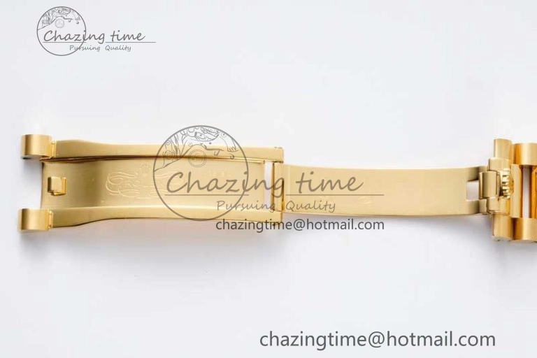 Day Date 36 YG RAF Best Edition Brown Wave Dial on YG Bracelet A2836