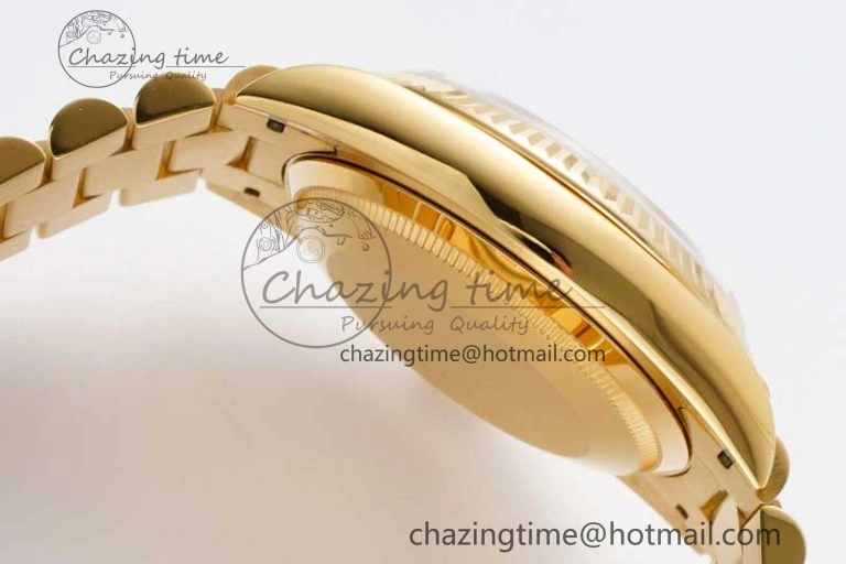 Day Date 36 YG RAF Best Edition Brown Wave Dial on YG Bracelet A2836