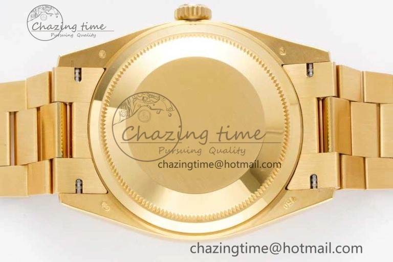 Day Date 36 YG RAF Best Edition Brown Wave Dial on YG Bracelet A2836