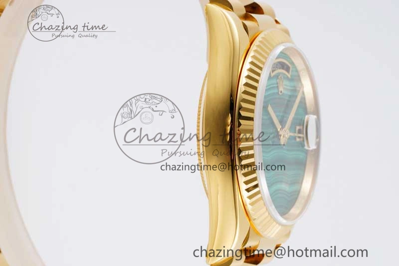Day Date 36 YG RAF Best Edition Green Wave Dial on YG Bracelet A2836
