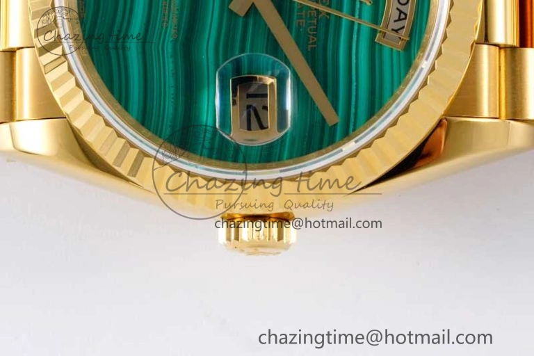 Day Date 36 YG RAF Best Edition Green Wave Dial on YG Bracelet A2836